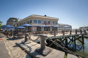 Joe's Waterfront exterior Boston Harbor sunny day